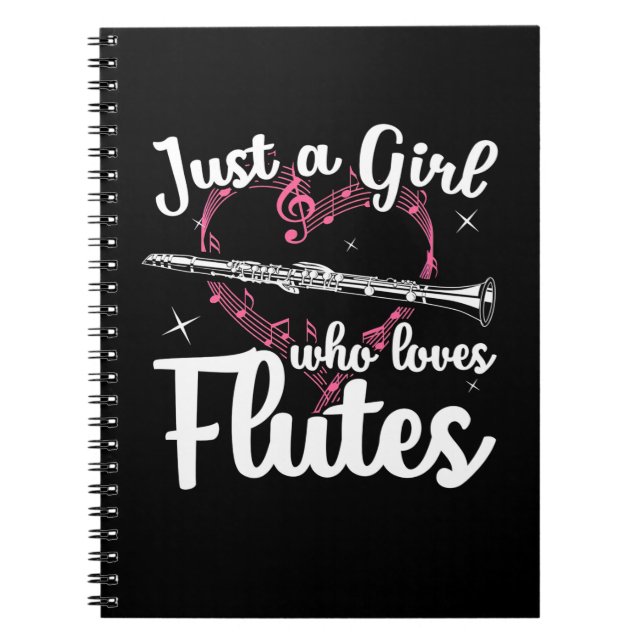 Carnet Juste Une Fille Qui Aime Les Flûtes (Devant)
