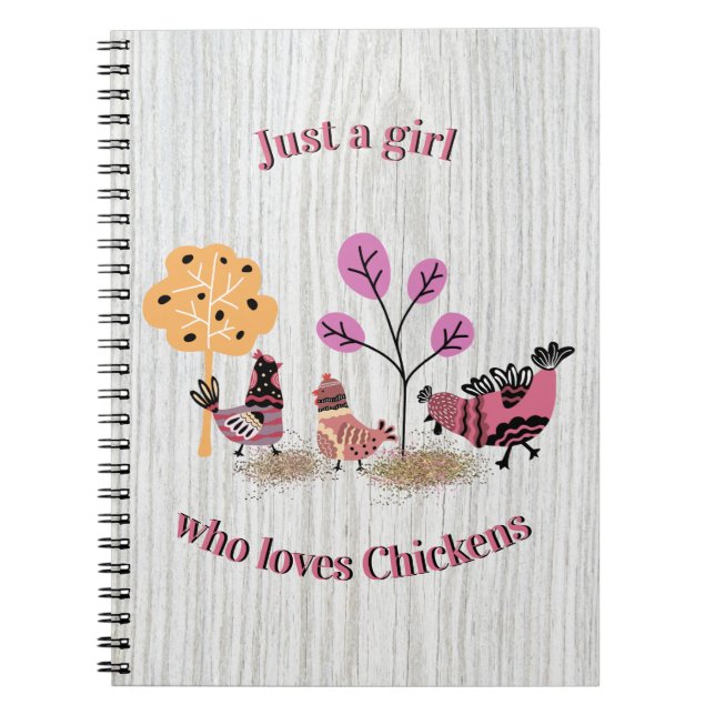 Carnet Juste Une Fille Qui Aime Les Poulets Pays Art Folk (Devant)