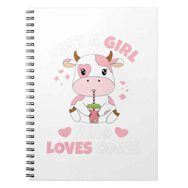 Carnet Juste Une Fille Qui Aime Les Vaches Mignonne Frais (Devant)