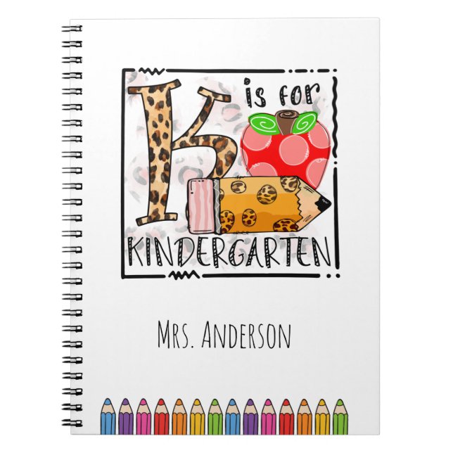 Carnet K est pour le nom de la maternelle (Devant)