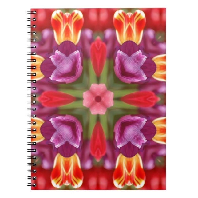Carnet Kaleidoscope de tulipes colorées (Devant)