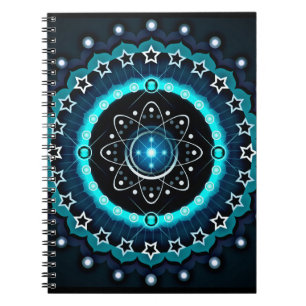Carnet Kaleidoscope Mandala avec un Arrière - plan noir