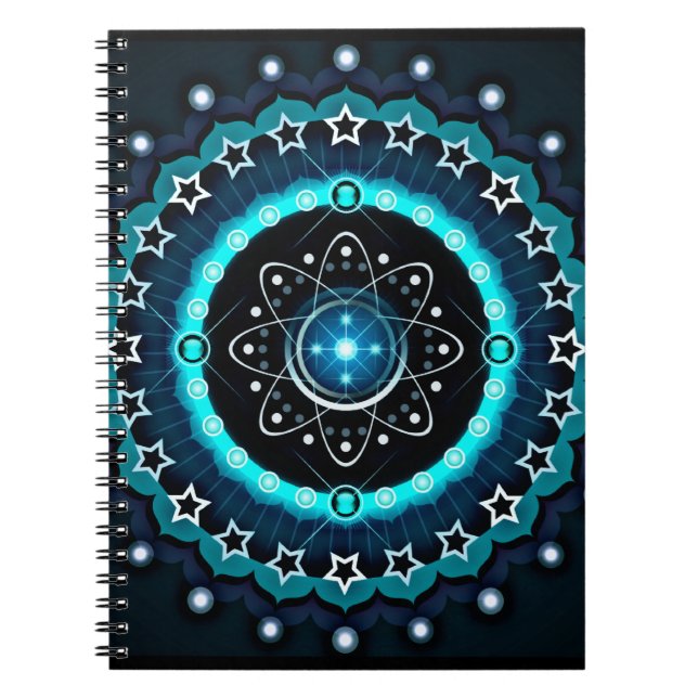 Carnet Kaleidoscope Mandala avec un Arrière - plan noir (Devant)