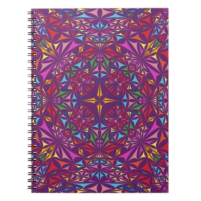 Carnet Kaleidoscope violet Motif orné (Devant)