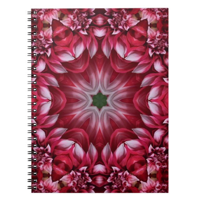 Carnet Kaleidoscopic Crimson Dahlia (Devant)