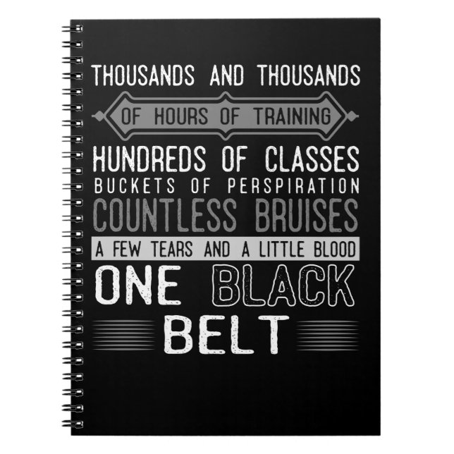 Carnet Karate de ceinture noire Taekwondo Jiu Jitsu Motiv (Devant)