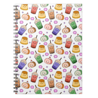 Carnet Kawaii Boba Tea Motif