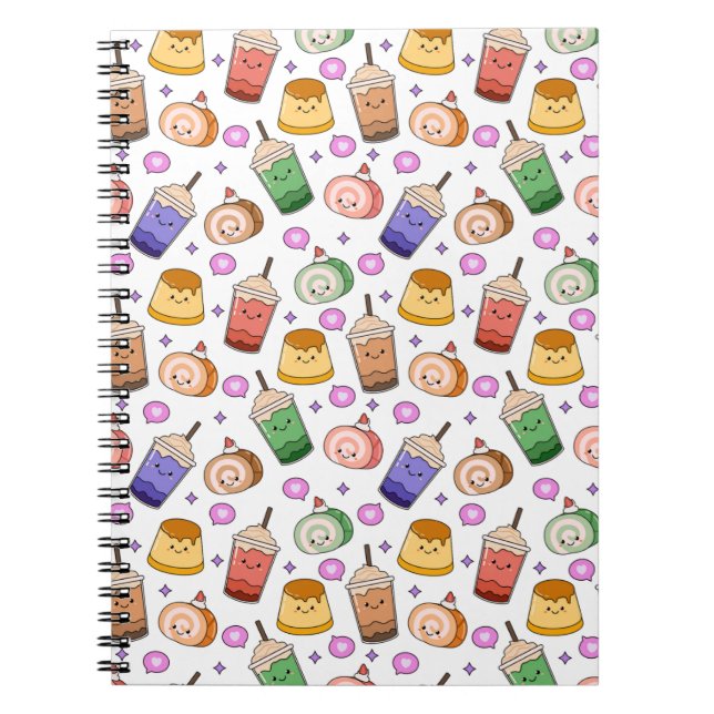 Carnet Kawaii Boba Tea Motif (Devant)