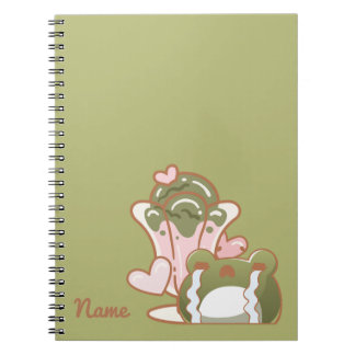 Carnet Kawaii Frog with Matcha Cake Personalized Note