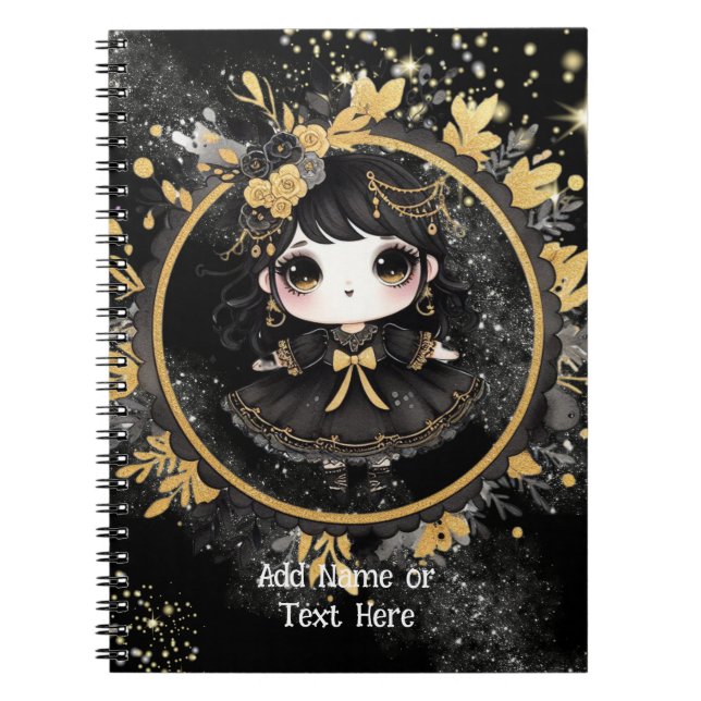 Carnet Kawaii Goth Girls Cute Personnalisé Gothique Chibi (Devant)