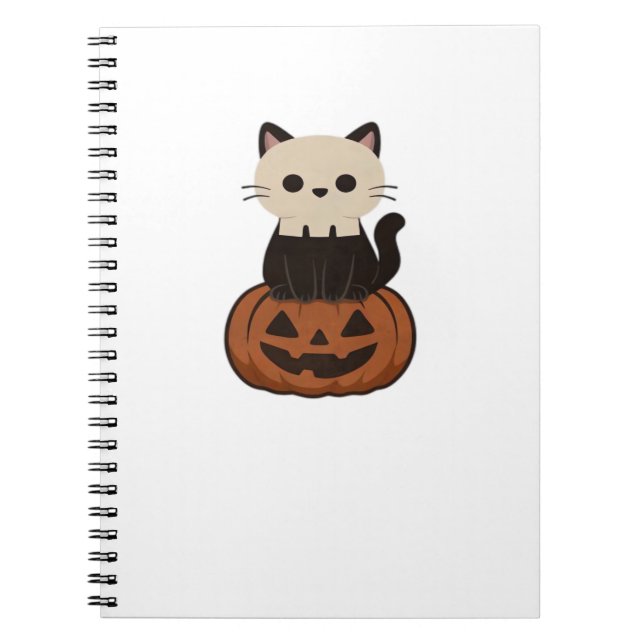 Carnet Kawaii Halloween Chat et T-shirt classique citroui (Devant)