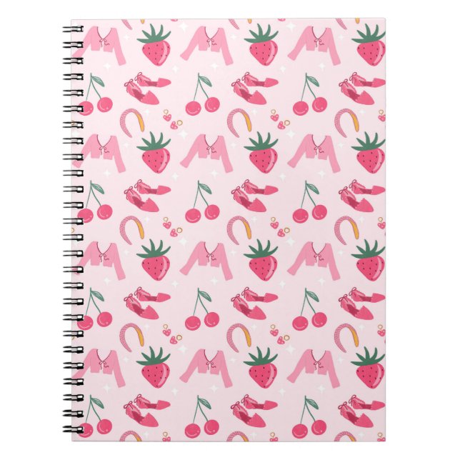 Carnet Kawaii Hand-drawn Girly Things Seamless Pattern (Devant)
