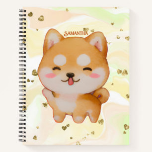 Carnet Kawaii Smiling Cartoon Style Shiba Inu