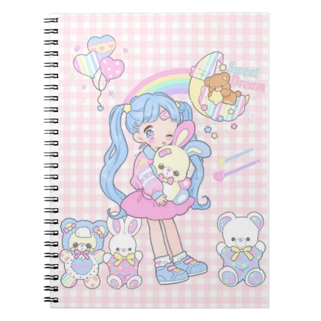 Carnet Kawii Rêves sucrés (Carnet à spiraux couleur paste (Devant)