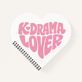 Carnet Kdrama Lover Pink Heart Typography Simple Cute