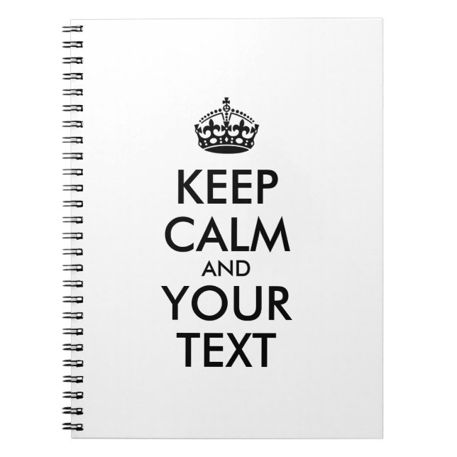 Carnet KEEP CALM personnalisé et votre texte (Devant)