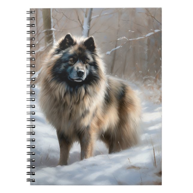 Carnet Keeshond Qu'Il Neige Noël (Devant)
