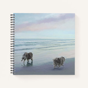 Carnet Keeshonds at the Seashore Peinture Dog Art