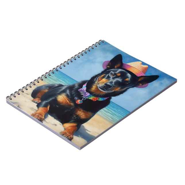Carnet Kelpie australienne sur la plage, cadeau d'été amo (Côté gauche)