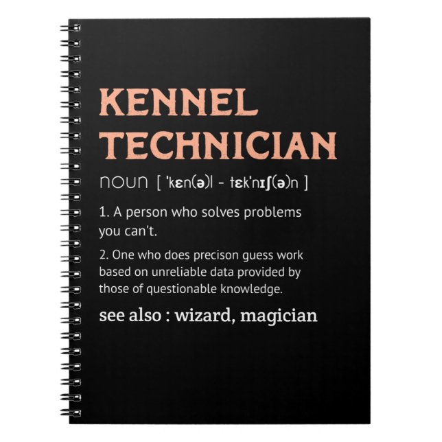 Carnet Kennel Technicien Définition Kennel Tech homme cad (Devant)