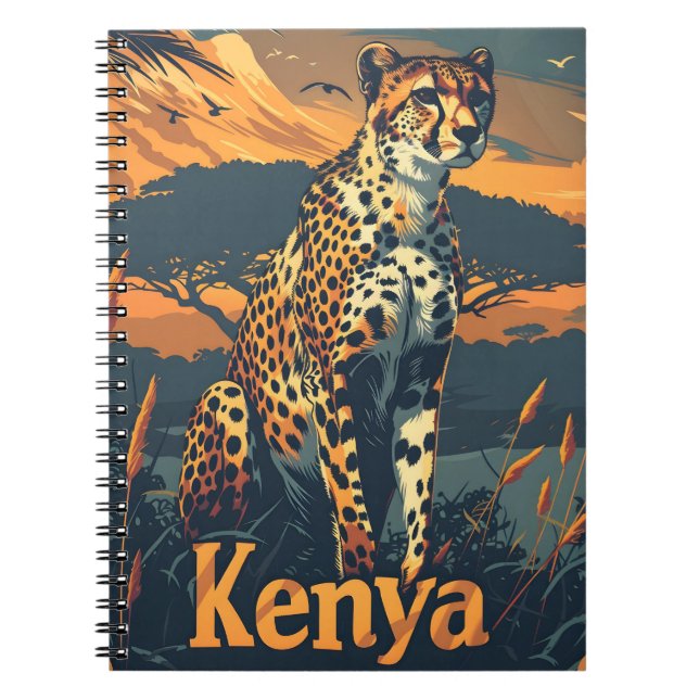 Carnet Kenya Cheetah Vintage (Devant)