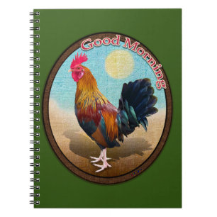 Carnet Key West - Coq tzigane Good Morning Vintage Oval