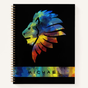 Carnet King of the jungle watercolor name monogram