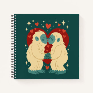 Carnet Kissing Yeti's Cryptid Valentine's Day Notebook