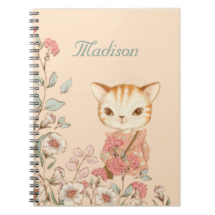 Carnet Kitty Cat Girly Vintage Nom de la mignonne Personn