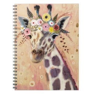 Carnet Klimt Giraffe   Orné De Fleurs
