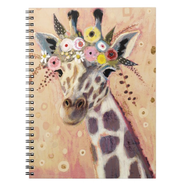 Carnet Klimt Giraffe | Orné De Fleurs (Devant)
