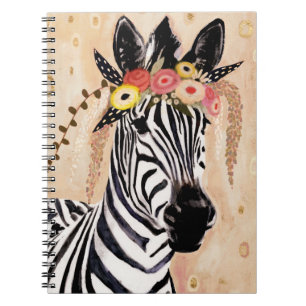 Carnet Klimt Zebra   Crown Of Flowers