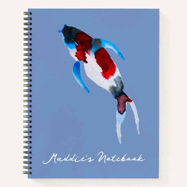 Carnet Koi poisson aquarelle fine art (Devant)