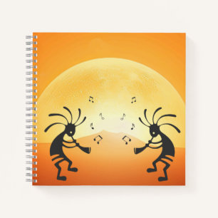 Carnet Kokopelli autochtone du coucher de soleil