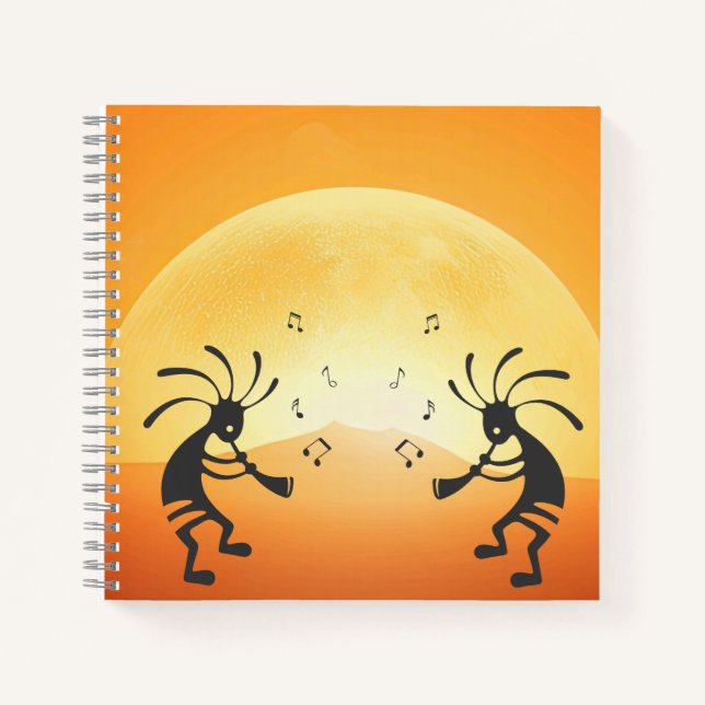 Carnet Kokopelli autochtone du coucher de soleil (Devant)