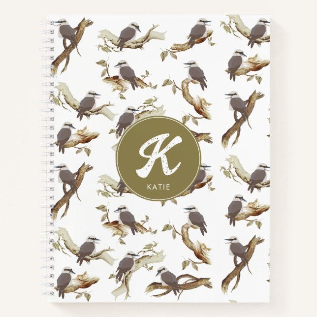 Carnet Kookaburra Australian Eucalyptus Monogramme riant (Devant)