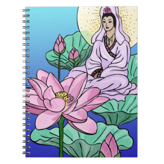 Carnet Kuan Yin sur un Lotus