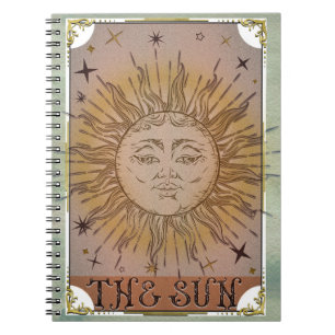 Carnet La carte de tarot vintage Soleil Art céleste