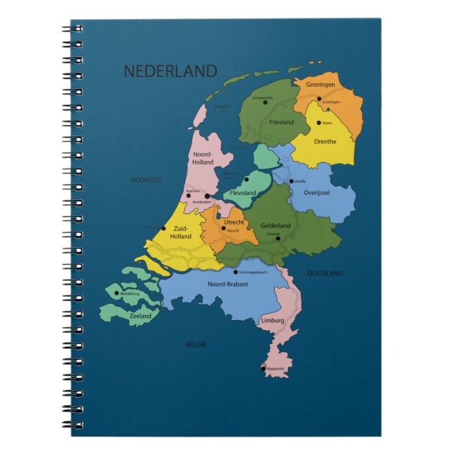 Carnet La carte des Pays-Bas (Devant)