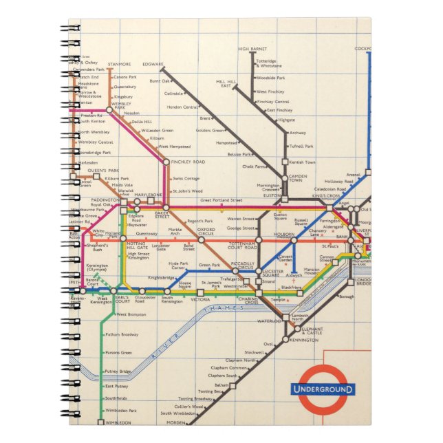 Carnet La carte souterraine de Londres (Devant)