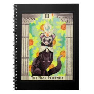 Carnet La carte Tarot de la prêtresse Ferret Haut