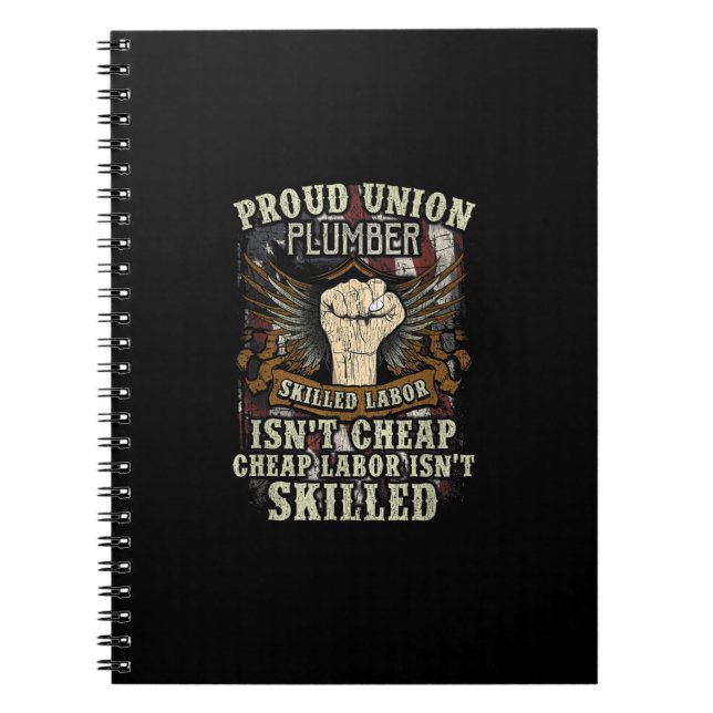 Carnet La chemise à plombier Union Fière main-d’oeuvre qu (Devant)