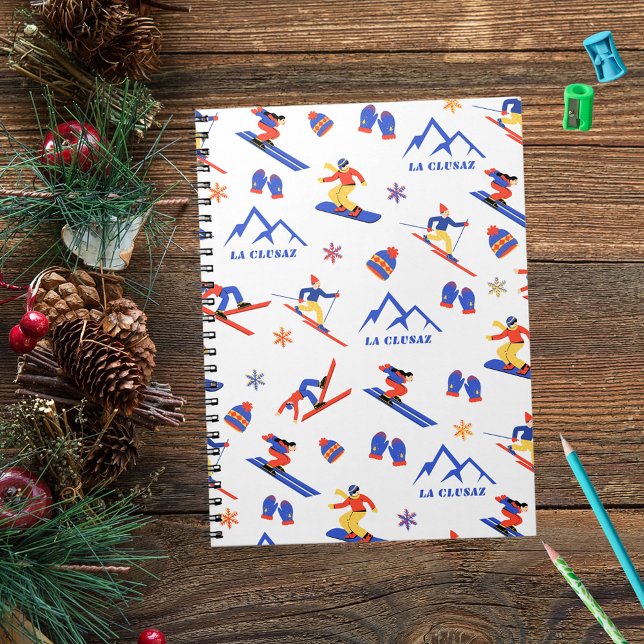 Carnet La Clusaz France Motif de snowboard (Créateur téléchargé)