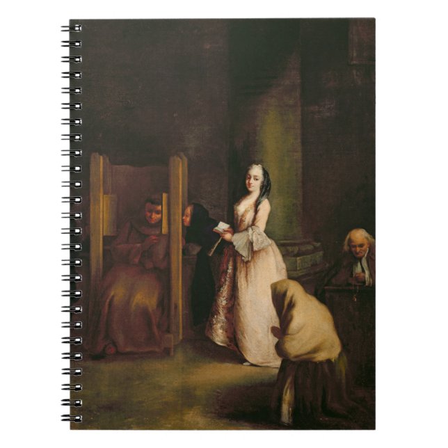Carnet La confession, c.1755 (huile sur la toile) (Devant)