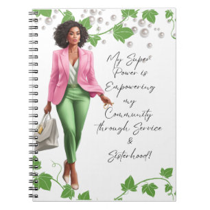 Carnet La dame du patron rose et vert