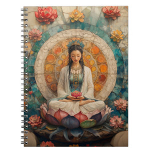 Carnet La déesse bouddhiste Quan Yin Portrait Peinture Ar