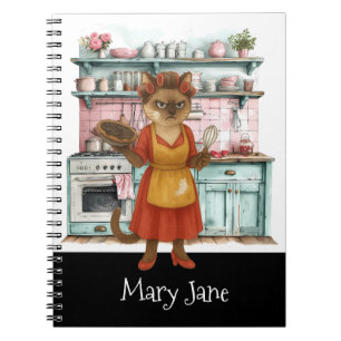 Carnet La femme du chat cuisine dans la cuisine