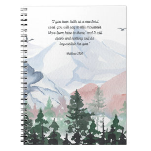 Carnet La foi peut déplacer les montagnes Bible Verse Car