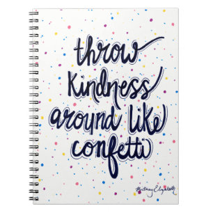 Carnet La gentillesse de jet aiment autour des confettis