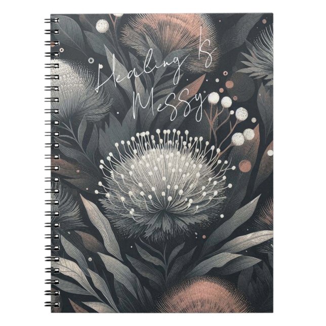Carnet La guérison est embêtante - Art botanique en fleur (Devant)